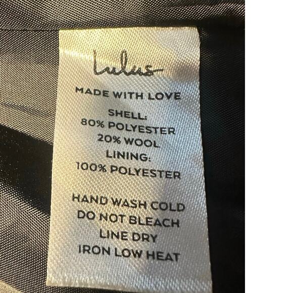 Lulu’s Small Gray Tan Tweed Fitted Double Breasted Classic Neutral Pea Coat - Picture 3 of 7